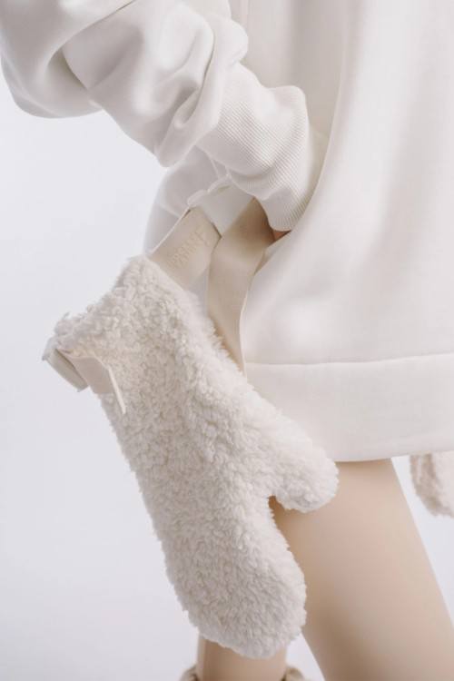 Handschuhe weiß 2in1 SLEEK&FLUFFY