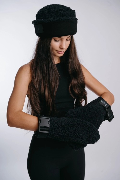 Handschuhe schwarz 2in1 SLEEK&FLUFFY