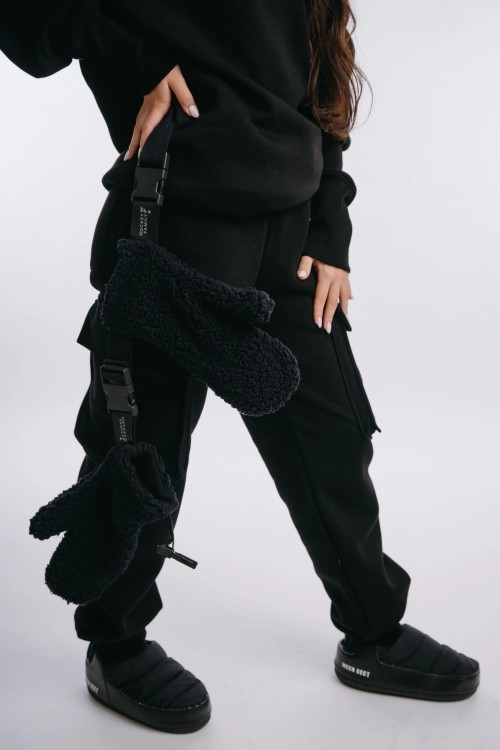Handschuhe schwarz 2in1 SLEEK&FLUFFY